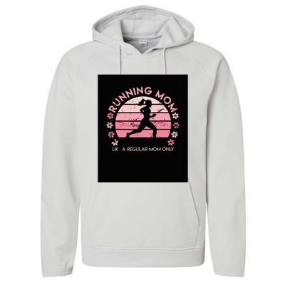 Running Mom Mother Ladies Marathon Run Half Marathon Performance Fleece Hoodie