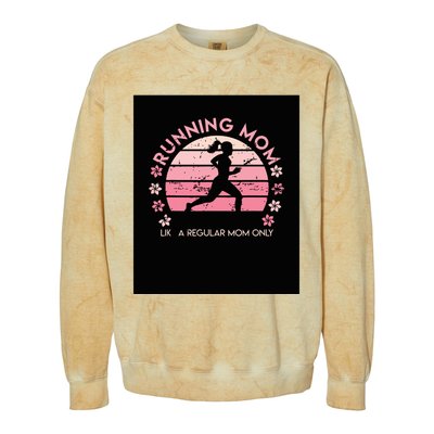 Running Mom Mother Ladies Marathon Run Half Marathon Colorblast Crewneck Sweatshirt