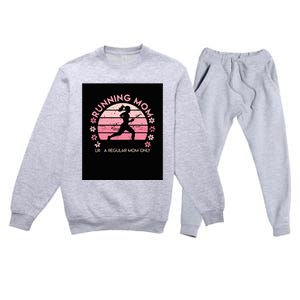 Running Mom Mother Ladies Marathon Run Half Marathon Premium Crewneck Sweatsuit Set