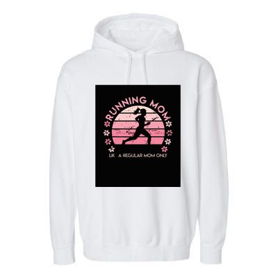 Running Mom Mother Ladies Marathon Run Half Marathon Garment-Dyed Fleece Hoodie