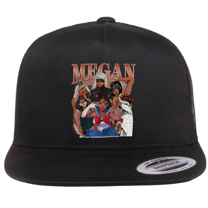 Retro Megan Moon Megan First Name Personalized Vintage Flat Bill Trucker Hat