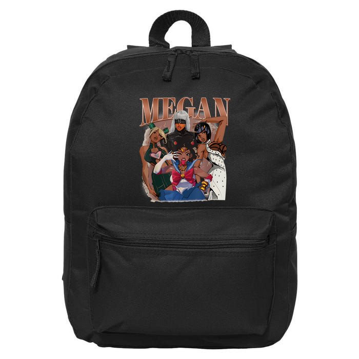 Retro Megan Moon Megan First Name Personalized Vintage 16 in Basic Backpack