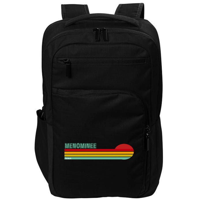 Retro Menominee Michigan Impact Tech Backpack