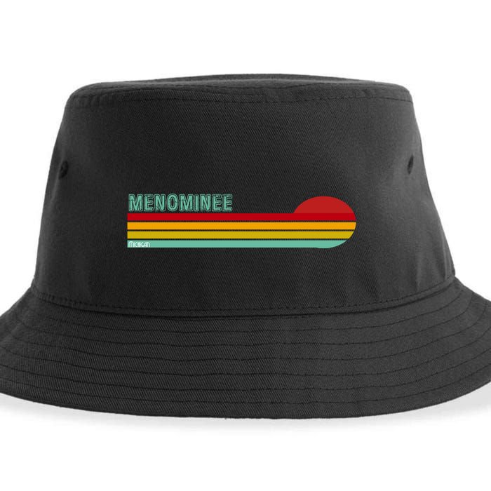 Retro Menominee Michigan Sustainable Bucket Hat