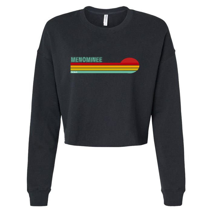 Retro Menominee Michigan Cropped Pullover Crew