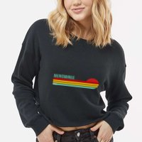 Retro Menominee Michigan Cropped Pullover Crew