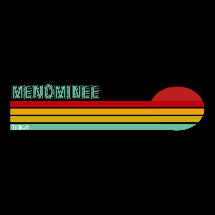 Retro Menominee Michigan Cropped Pullover Crew