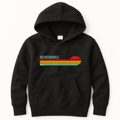 Retro Menominee Michigan Kids Hoodie