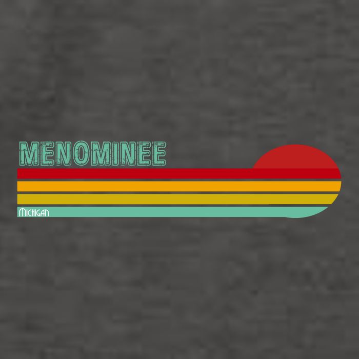 Retro Menominee Michigan Vector Backpack