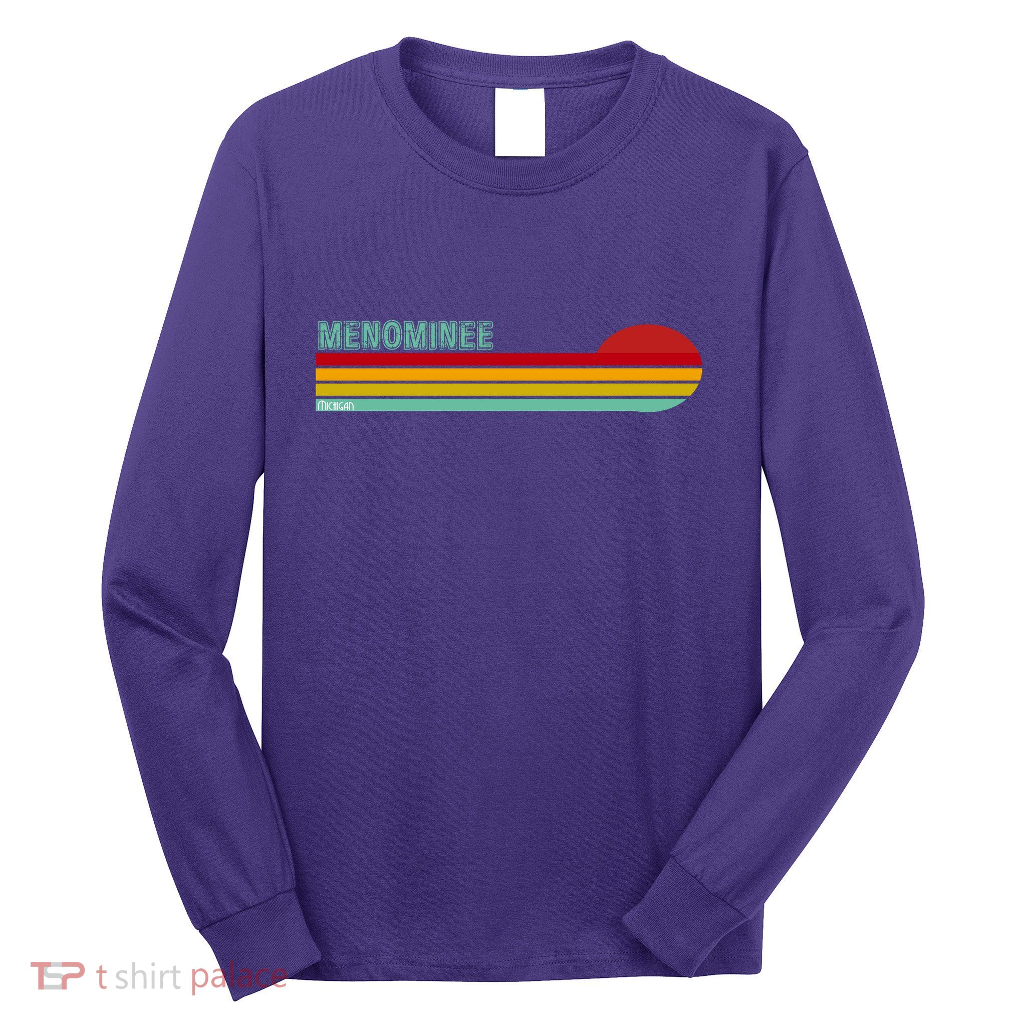Retro Menominee Michigan Long Sleeve Shirt