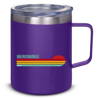 Retro Menominee Michigan 12oz Stainless Steel Coffee Mug