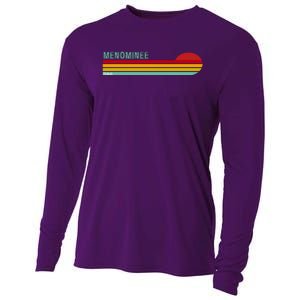 Retro Menominee Michigan Cooling Performance Long Sleeve Crew