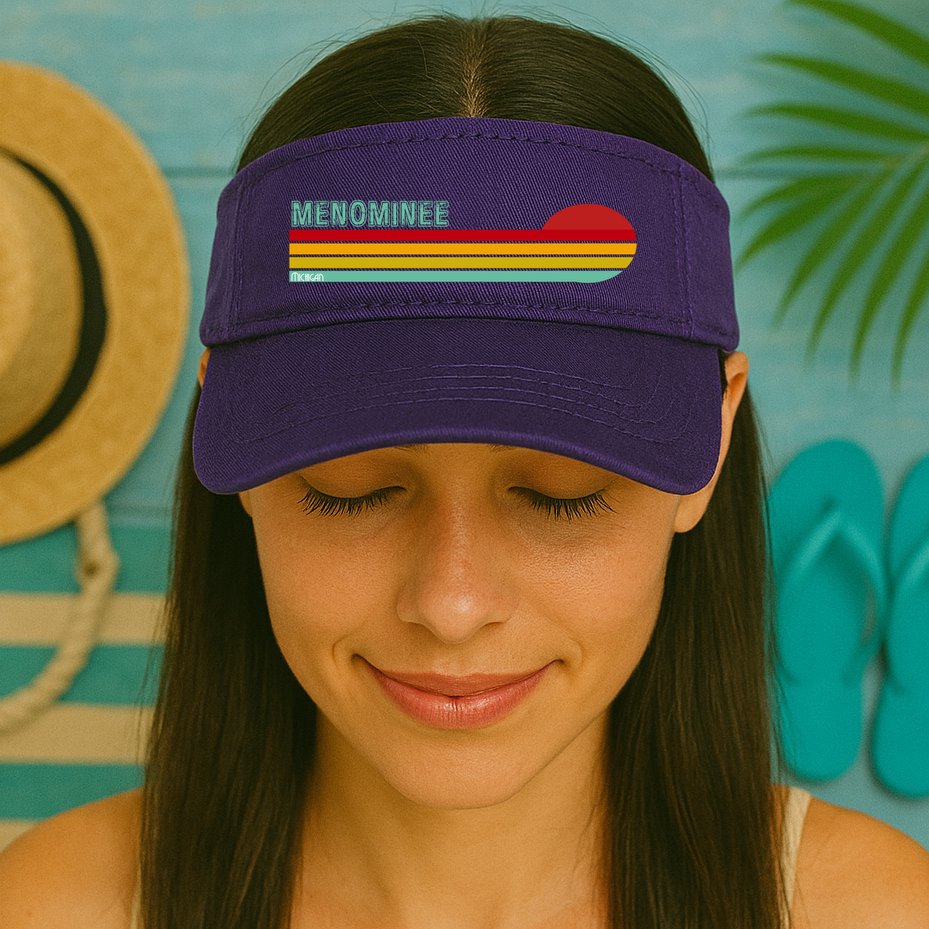 Retro Menominee Michigan Visor