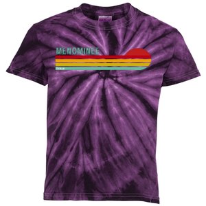 Retro Menominee Michigan Kids Tie-Dye T-Shirt