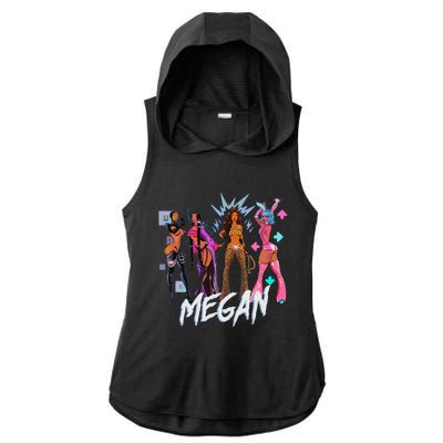 Retro Megan Moon Megan First Name Personalized Vintage Ladies PosiCharge Tri-Blend Wicking Draft Hoodie Tank