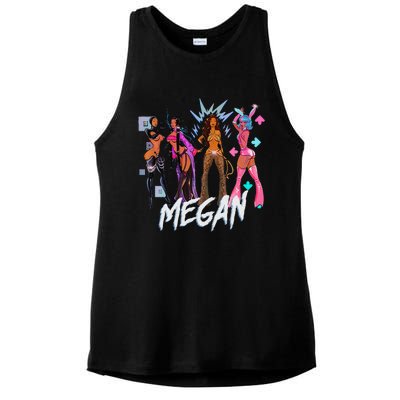 Retro Megan Moon Megan First Name Personalized Vintage Ladies PosiCharge Tri-Blend Wicking Tank