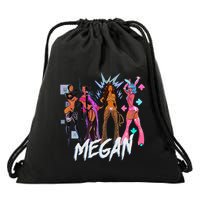 Retro Megan Moon Megan First Name Personalized Vintage Drawstring Bag