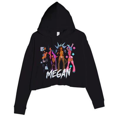 Retro Megan Moon Megan First Name Personalized Vintage Crop Fleece Hoodie