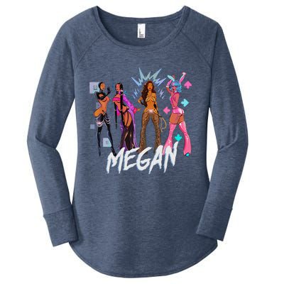 Retro Megan Moon Megan First Name Personalized Vintage Women's Perfect Tri Tunic Long Sleeve Shirt