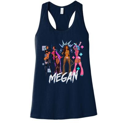 Retro Megan Moon Megan First Name Personalized Vintage Women's Racerback Tank