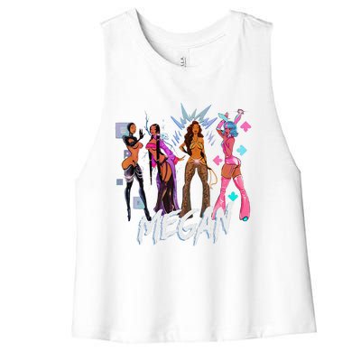 Retro Megan Moon Megan First Name Personalized Vintage Women's Racerback Cropped Tank