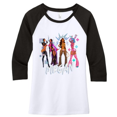 Retro Megan Moon Megan First Name Personalized Vintage Women's Tri-Blend 3/4-Sleeve Raglan Shirt