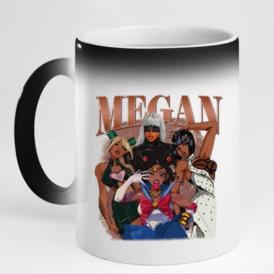 Retro Megan Moon Megan First Name Personalized Vintage 11oz Black Color Changing Mug