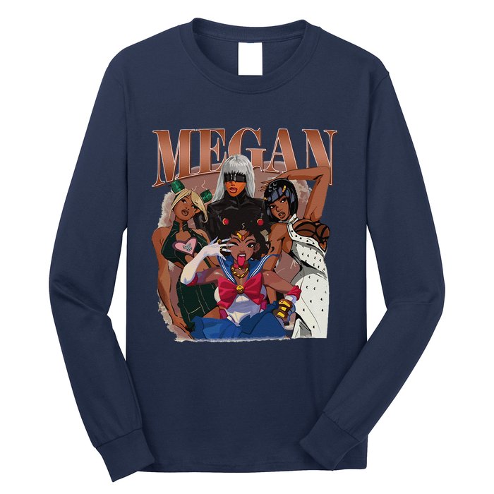 Retro Megan Moon Megan First Name Personalized Vintage Long Sleeve Shirt