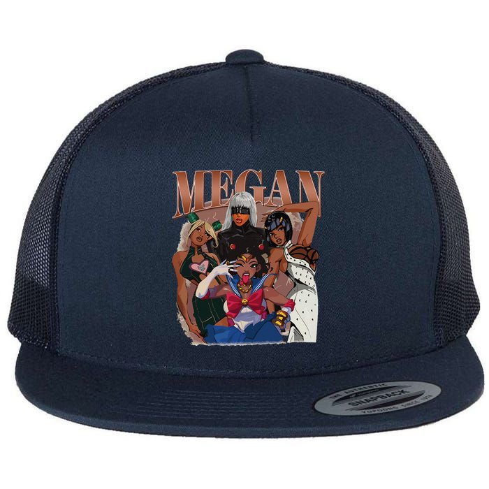 Retro Megan Moon Megan First Name Personalized Vintage Flat Bill Trucker Hat