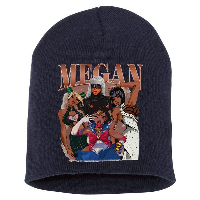 Retro Megan Moon Megan First Name Personalized Vintage Short Acrylic Beanie