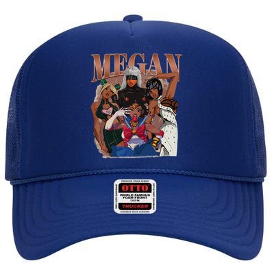 Retro Megan Moon Megan First Name Personalized Vintage High Crown Mesh Back Trucker Hat