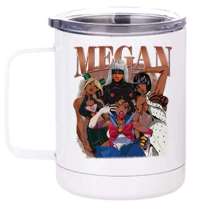 Retro Megan Moon Megan First Name Personalized Vintage 12 oz Stainless Steel Tumbler Cup