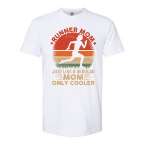 Runner Mom Marathon Race Track And Field Mothers Day Cute Gift Softstyle CVC T-Shirt