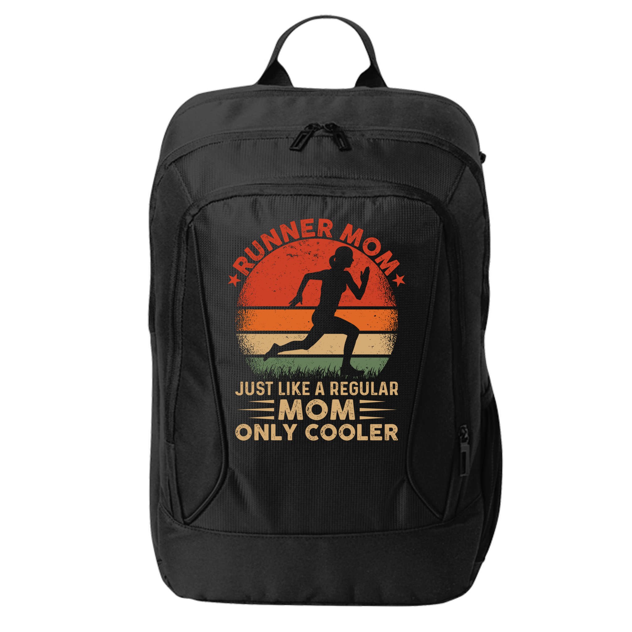 Runner Mom Marathon Race Track And Field Mothers Day Gift City Backpack