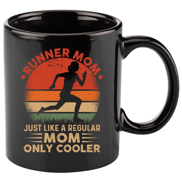 Runner Mom Marathon Race Track And Field Mothers Day Gift 11oz C Handle Ceramic Mug
