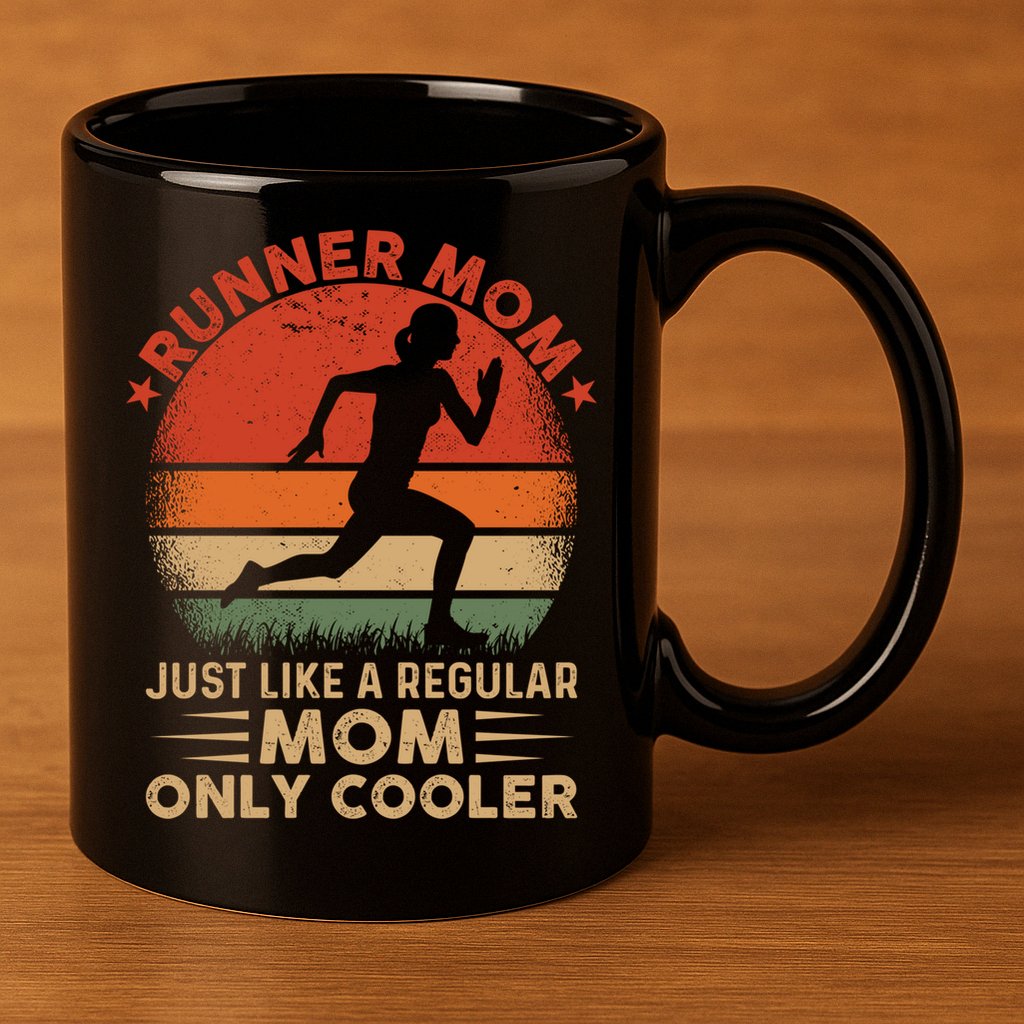 Runner Mom Marathon Race Track And Field Mothers Day Gift 11oz C Handle Ceramic Mug