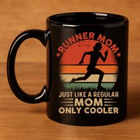 Runner Mom Marathon Race Track And Field Mothers Day Gift 11oz C Handle Ceramic Mug
