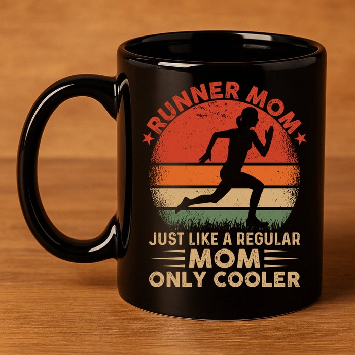 Runner Mom Marathon Race Track And Field Mothers Day Gift 11oz C Handle Ceramic Mug