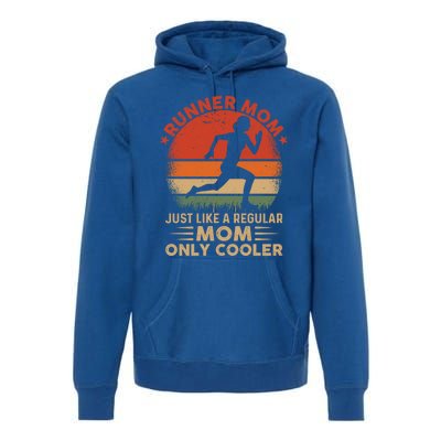 Runner Mom Marathon Race Track And Field Mothers Day Gift Premium Hoodie