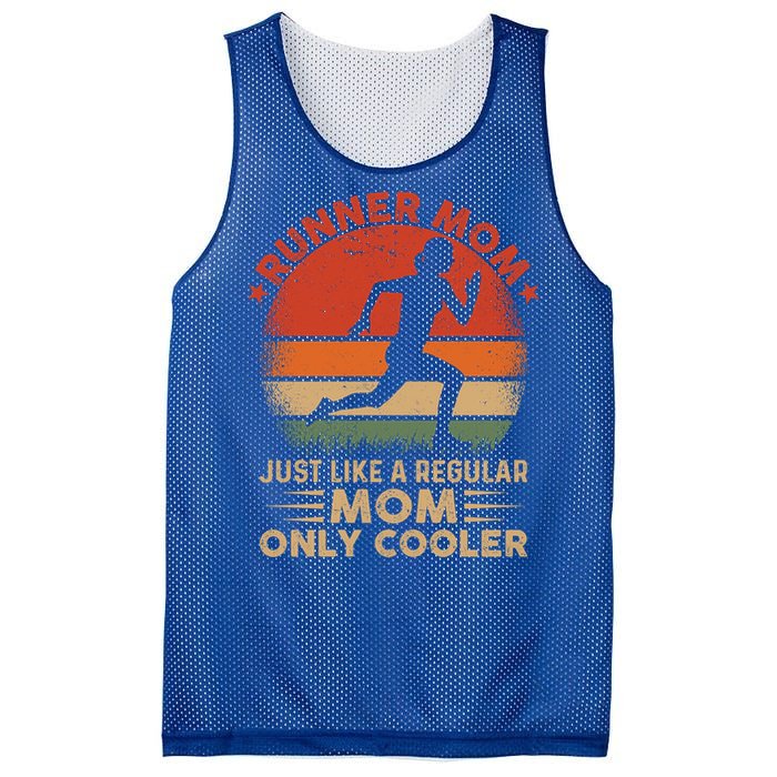 Runner Mom Marathon Race Track And Field Mothers Day Gift Mesh Reversible Basketball Jersey Tank