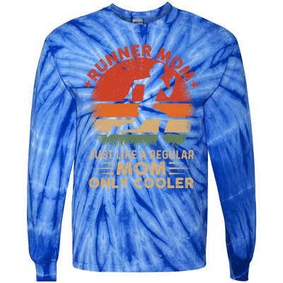 Runner Mom Marathon Race Track And Field Mothers Day Gift Tie-Dye Long Sleeve Shirt