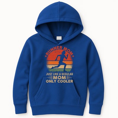 Runner Mom Marathon Race Track And Field Mothers Day Gift Kids Hoodie