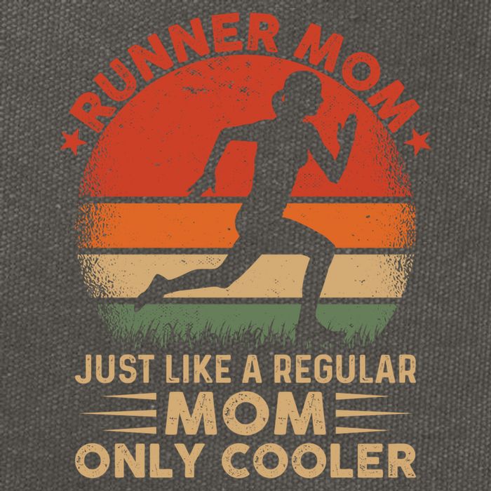 Runner Mom Marathon Race Track And Field Mothers Day Gift Cotton Canvas Backpack