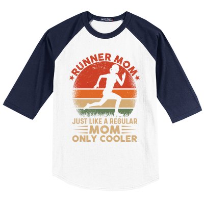 Runner Mom Marathon Race Track And Field Mothers Day Gift Baseball Sleeve Shirt