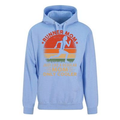 Runner Mom Marathon Race Track And Field Mothers Day Gift Unisex Surf Hoodie