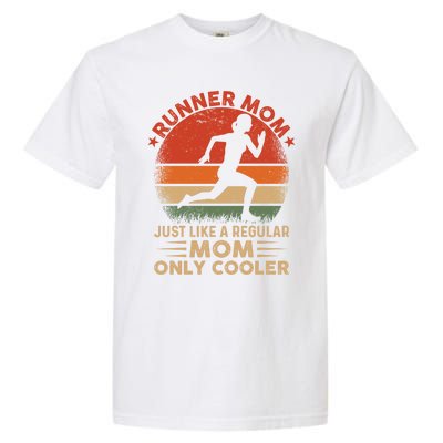 Runner Mom Marathon Race Track And Field Mothers Day Gift Garment-Dyed Heavyweight T-Shirt