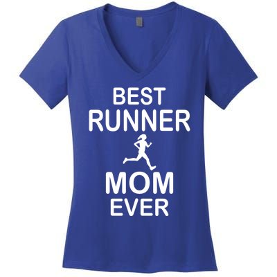 Runner Mom Marathon Running Jogging Racing Gift Women's V-Neck T-Shirt