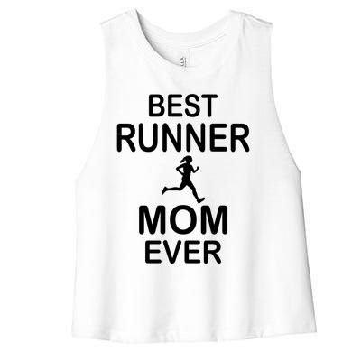 Runner Mom Marathon Running Jogging Racing Gift Women's Racerback Cropped Tank