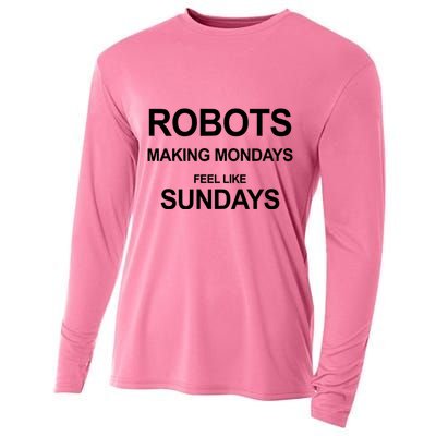 Robots Making Mondays Feel Like Sundays Cooling Performance Long Sleeve Crew