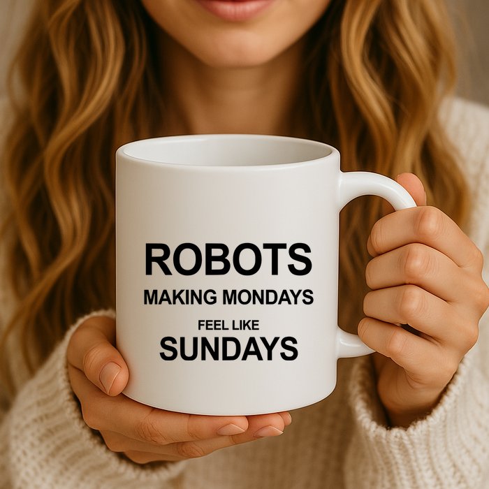 Robots Making Mondays Feel Like Sundays Coffee Mug
